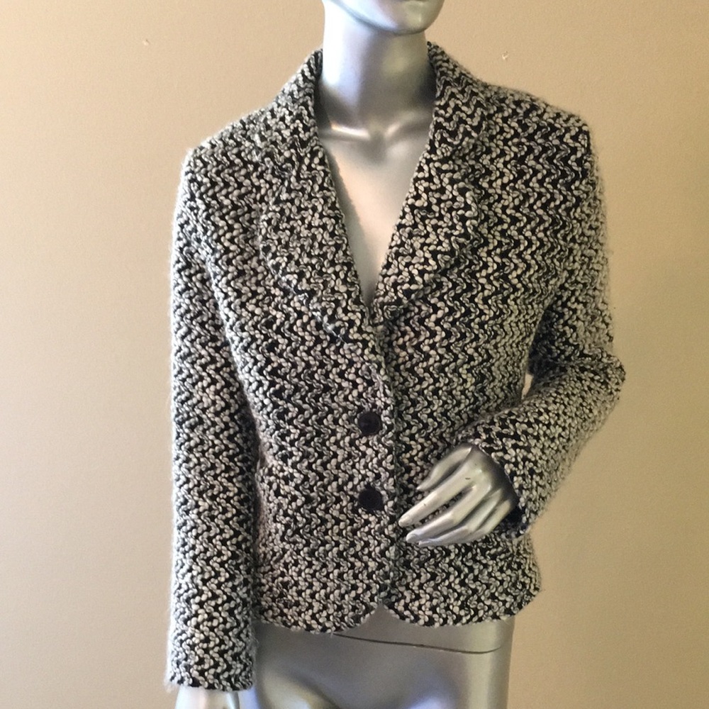 Robert Kitchen Textured Chunky Knit Tweed Blazer